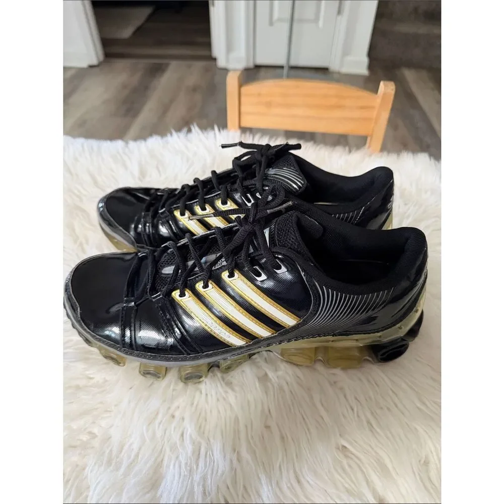 adidas Scorch Black Sneakers with Gold Accents Size 12.5